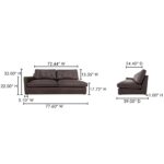 Thurlow Left Arm Facing Sofa Espresso Brown Leather XQ-1016-20 XQ 1016 20 70