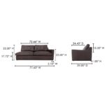 Thurlow Right Arm Facing Sofa Espresso Brown Leather XQ-1017-20 XQ 1017 20 70