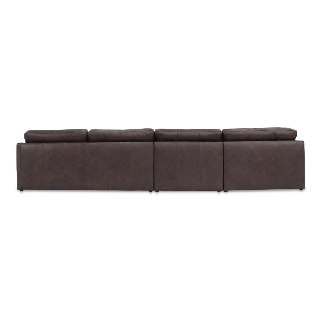 Thurlow 4 Piece Modular Sectional Espresso Brown Leather - Image 3