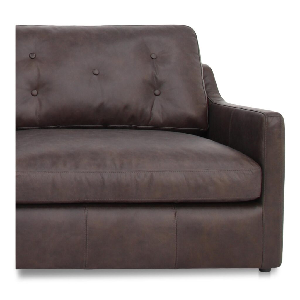 Thurlow 4 Piece Modular Sectional Espresso Brown Leather - Image 4