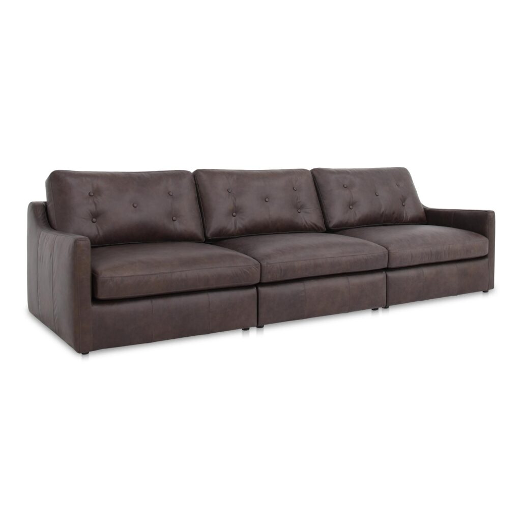 Thurlow Modular Sofa Espresso Brown Leather - Image 2