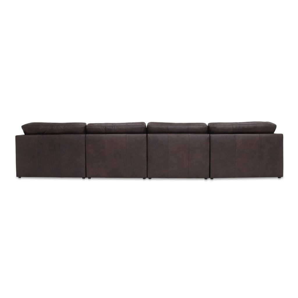 Thurlow U Shaped Modular Sectional With Arms Espresso Brown Leather - Image 2
