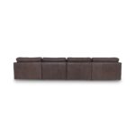 Thurlow U Shaped Modular Armless Sectional   Espresso Brown Leather XQ-1022-20 XQ 1022 20 Thurlow back shadsilo