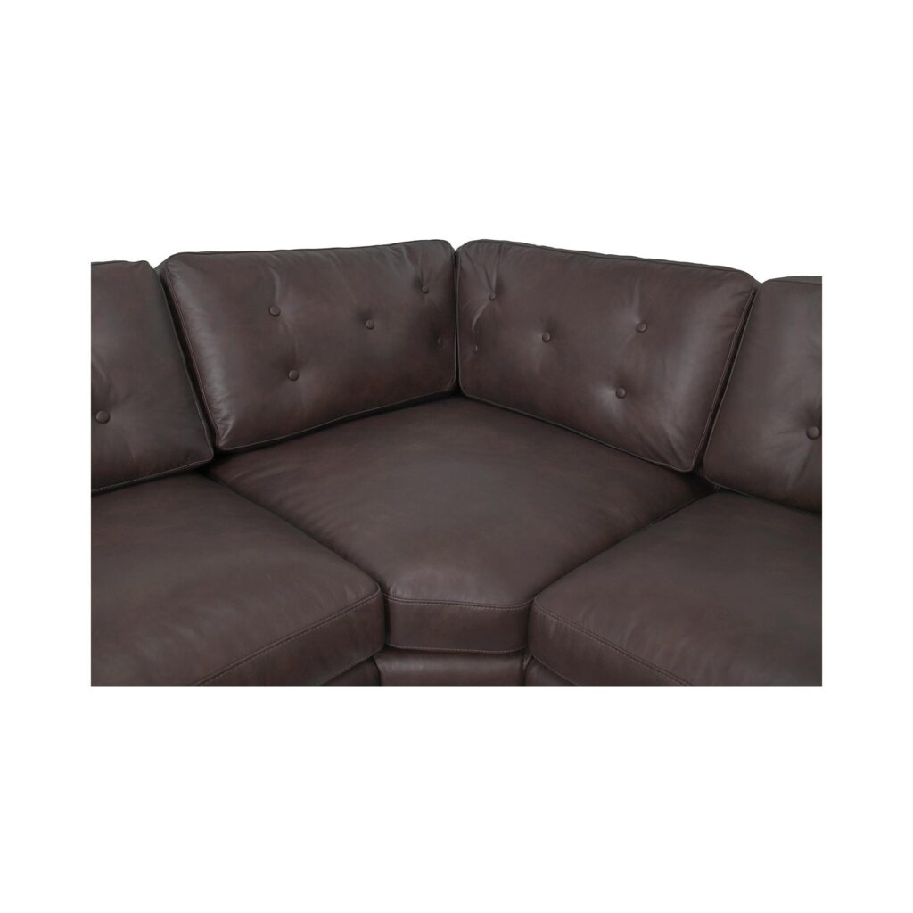 Thurlow U Shaped Modular Armless Sectional   Espresso Brown Leather - Image 5