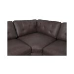 Thurlow U Shaped Modular Armless Sectional   Espresso Brown Leather XQ-1022-20 XQ 1022 20 Thurlow closeup01 shadsilo