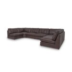 Thurlow U Shaped Modular Armless Sectional   Espresso Brown Leather XQ-1022-20 XQ 1022 20 Thurlow diagL shadsilo