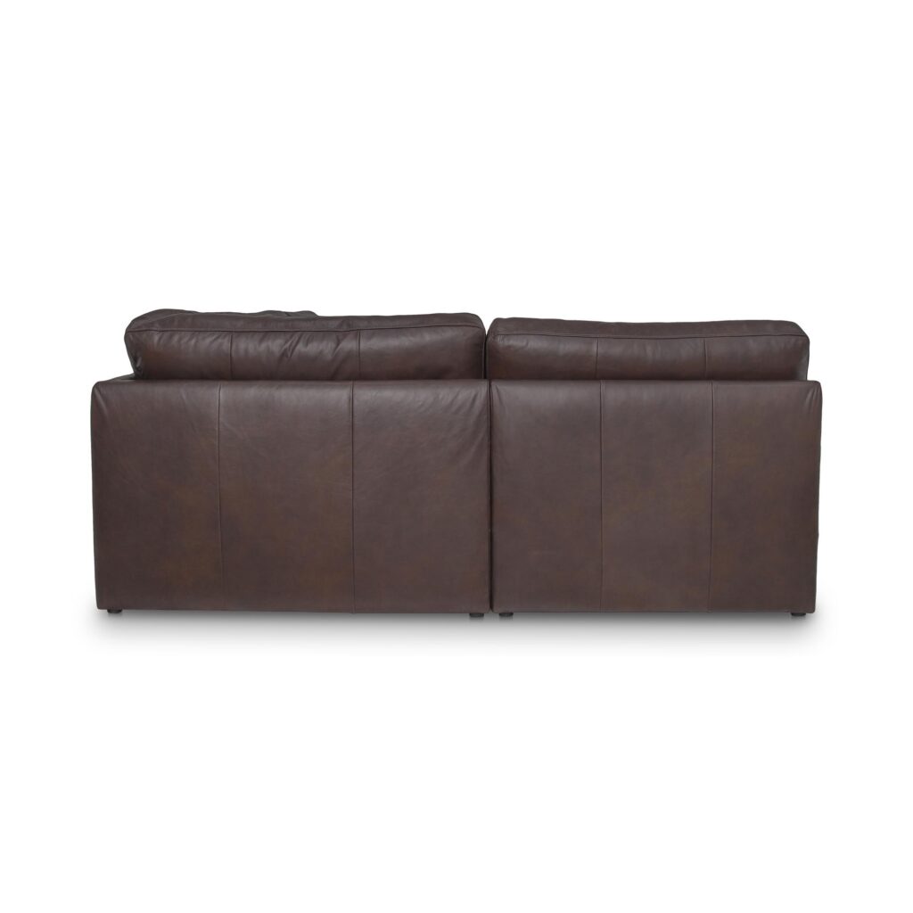 Thurlow U Shaped Modular Armless Sectional   Espresso Brown Leather - Image 3