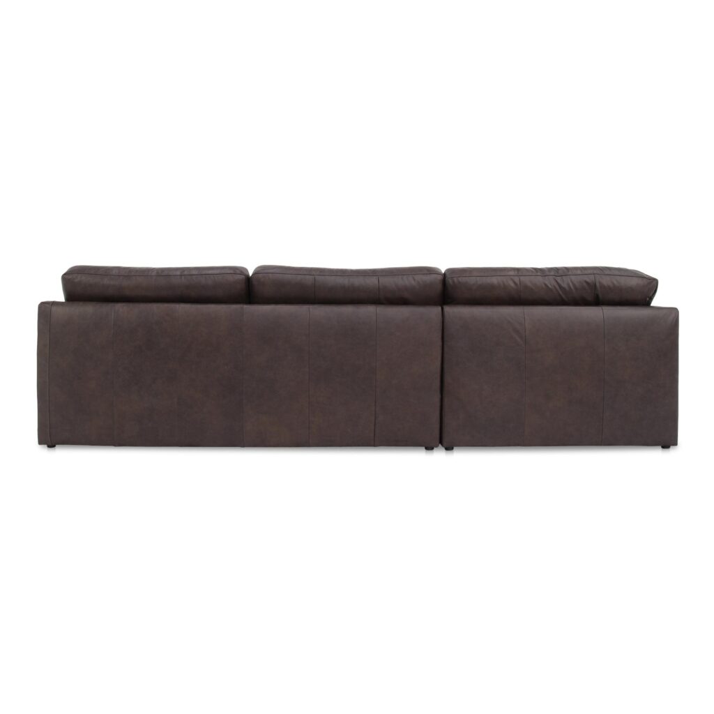 Thurlow 3 Piece Left Modular Sectional Espresso Brown Leather - Image 4