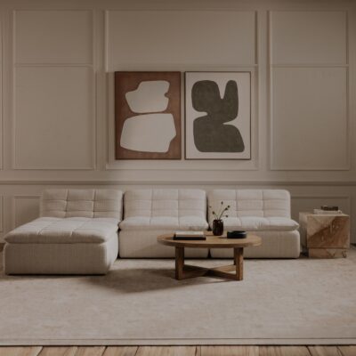 Lino Armless Modular Sofa Textured Oat XQ-1028-34 XQ 1028 34 00