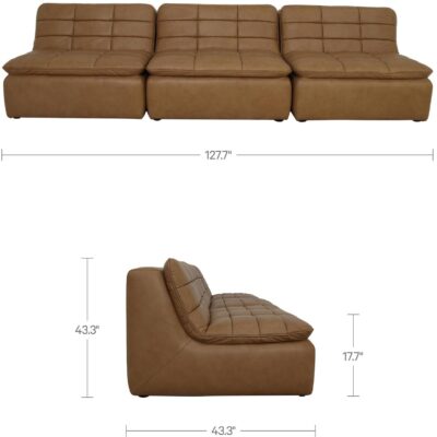 Lino Armless Modular Sofa Tan Leather XQ-1028-40 XQ 1028 40 70