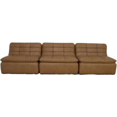 Lino Armless Modular Sofa Tan Leather