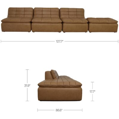 Lino Lounge Modular Sectional Tan Leather XQ-1029-40 XQ 1029 40 70