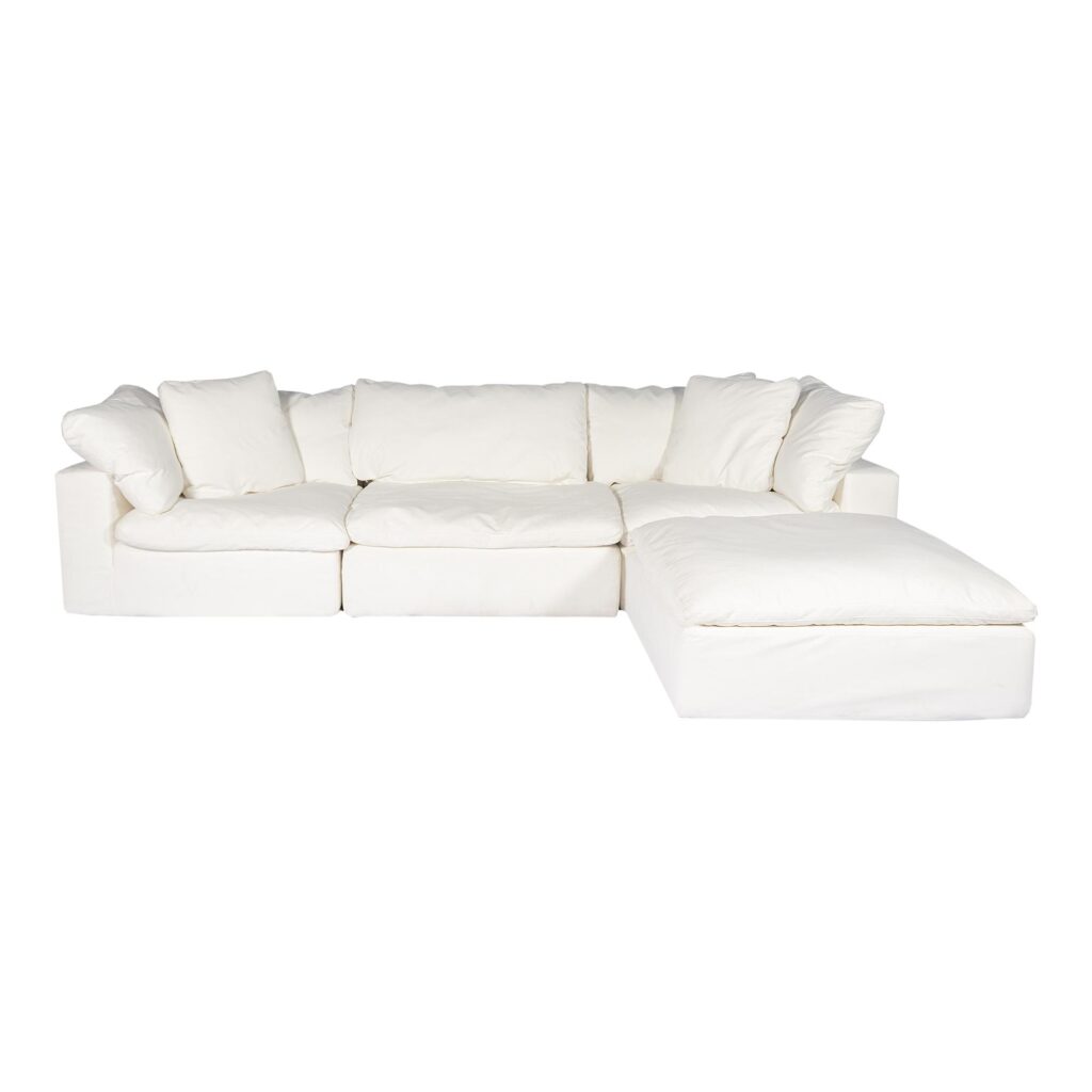 Clay Lounge Modular Sectional Livesmart Fabric White YJ-1008-05 YJ 1008 05