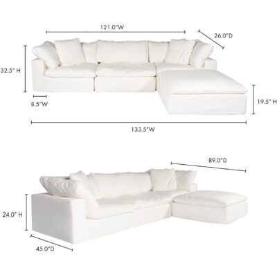 Clay Lounge Modular Sectional Livesmart Fabric White YJ-1008-05 YJ 1008 05 70