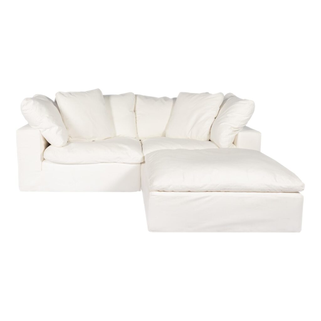 Clay Nook Modular Sectional Livesmart Fabric White