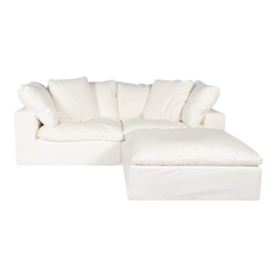 Clay Nook Modular Sectional Livesmart Fabric White
