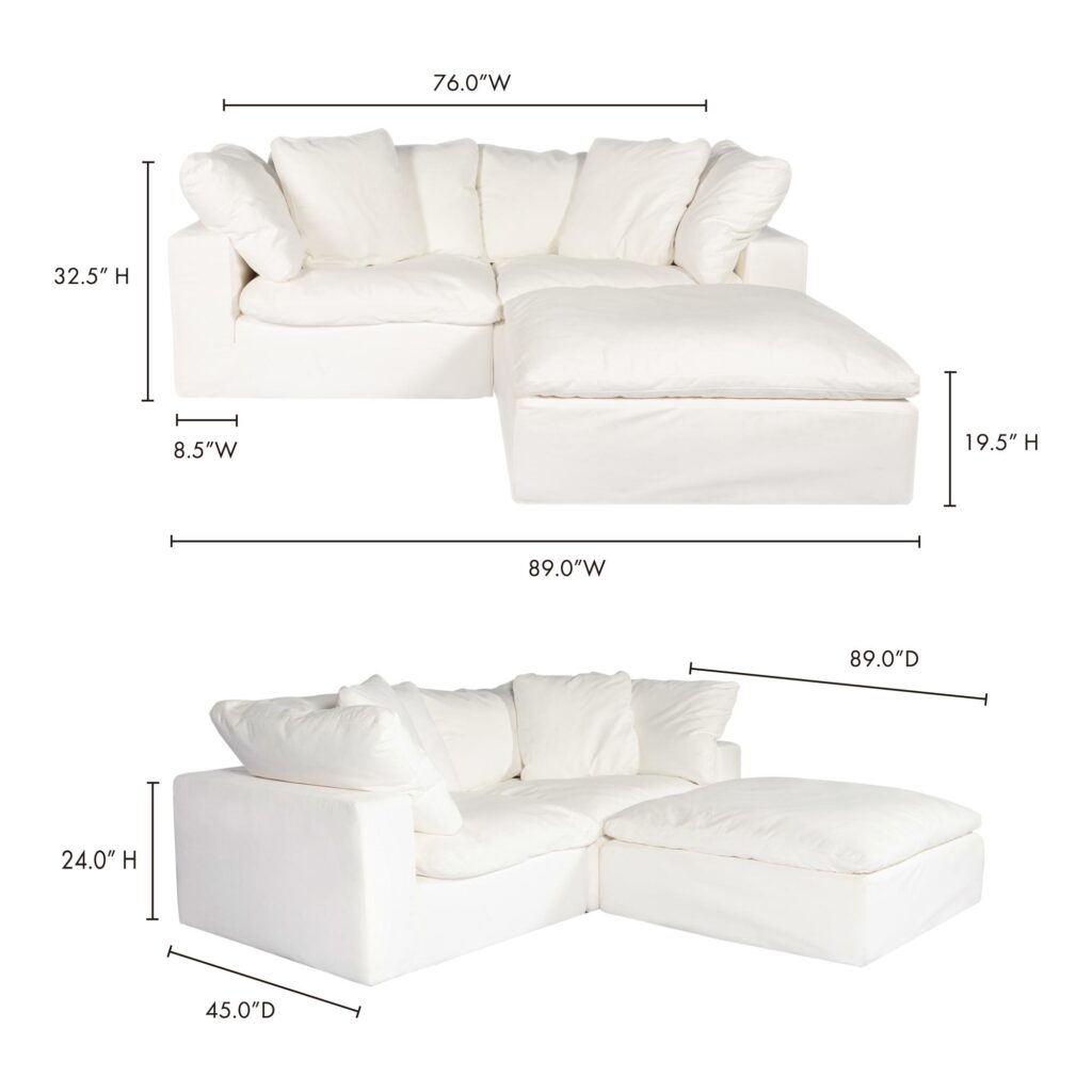 Clay Nook Modular Sectional Livesmart Fabric White - Image 3