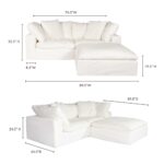 Clay Nook Modular Sectional Livesmart Fabric White YJ-1009-05 YJ 1009 05 70