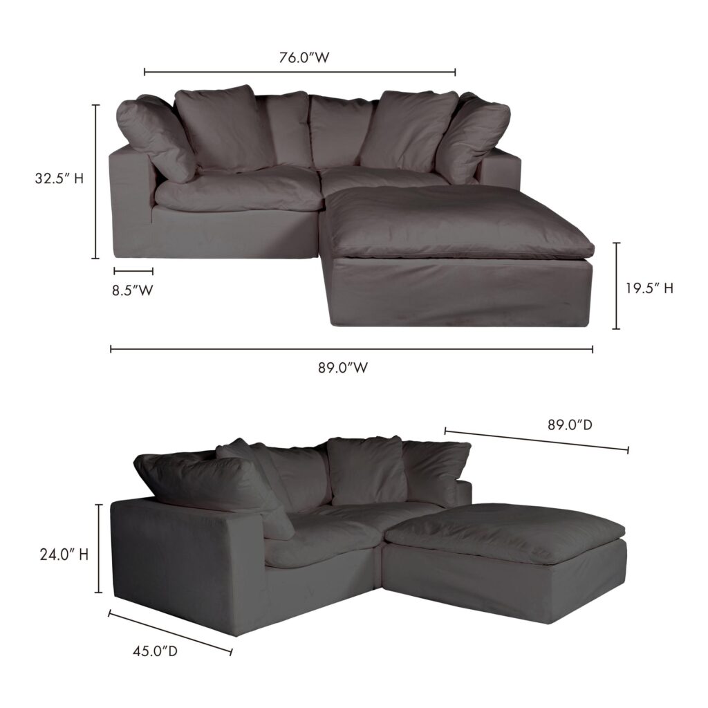 Clay Nook Modular Sectional Livesmart Fabric Light Grey - Image 3