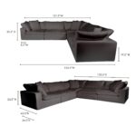 Clay Classic L Modular Sectional Livesmart Fabric Light Grey YJ-1010-29 YJ 1010 29 70