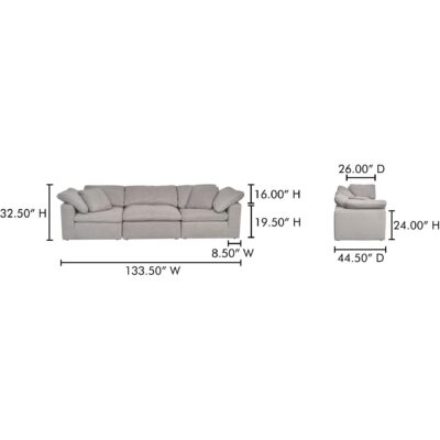 Clay Modular Sofa Performance Fabric 13 Clay Modular Sofa Performance Fabric YJ-1026-29 YJ 1026 29 70
