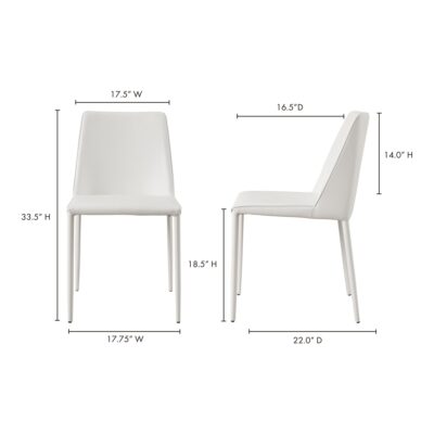 Nora Dining Chair White Vegan Leather-Set Of Two 19 Nora Dining Chair White Vegan Leather-Set Of Two YM-1004-18 YM 1004 18 70