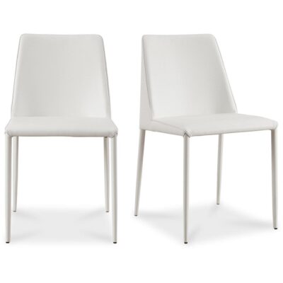 Nora Dining Chair White Vegan Leather-Set Of Two 11 Nora Dining Chair White Vegan Leather-Set Of Two YM-1004-18 YM 1004 18 81