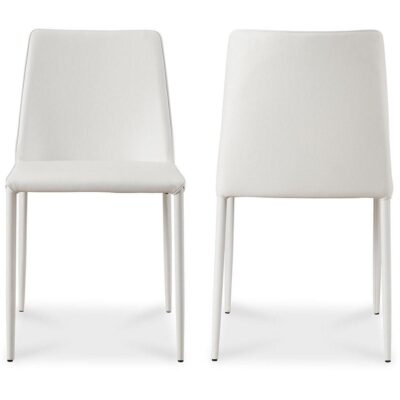 Nora Dining Chair White Vegan Leather-Set Of Two 12 Nora Dining Chair White Vegan Leather-Set Of Two YM-1004-18 YM 1004 18 82