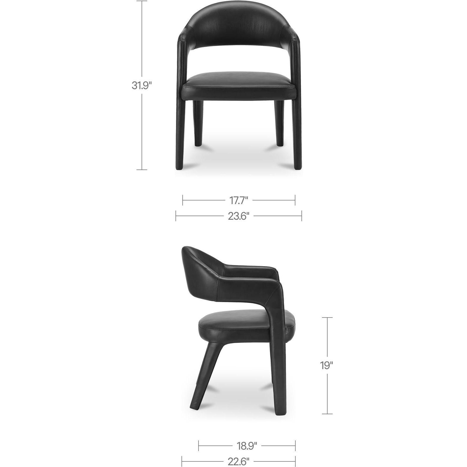 Martens Dining Chair Black Leather 3 Martens Dining Chair Black Leather - Image 3