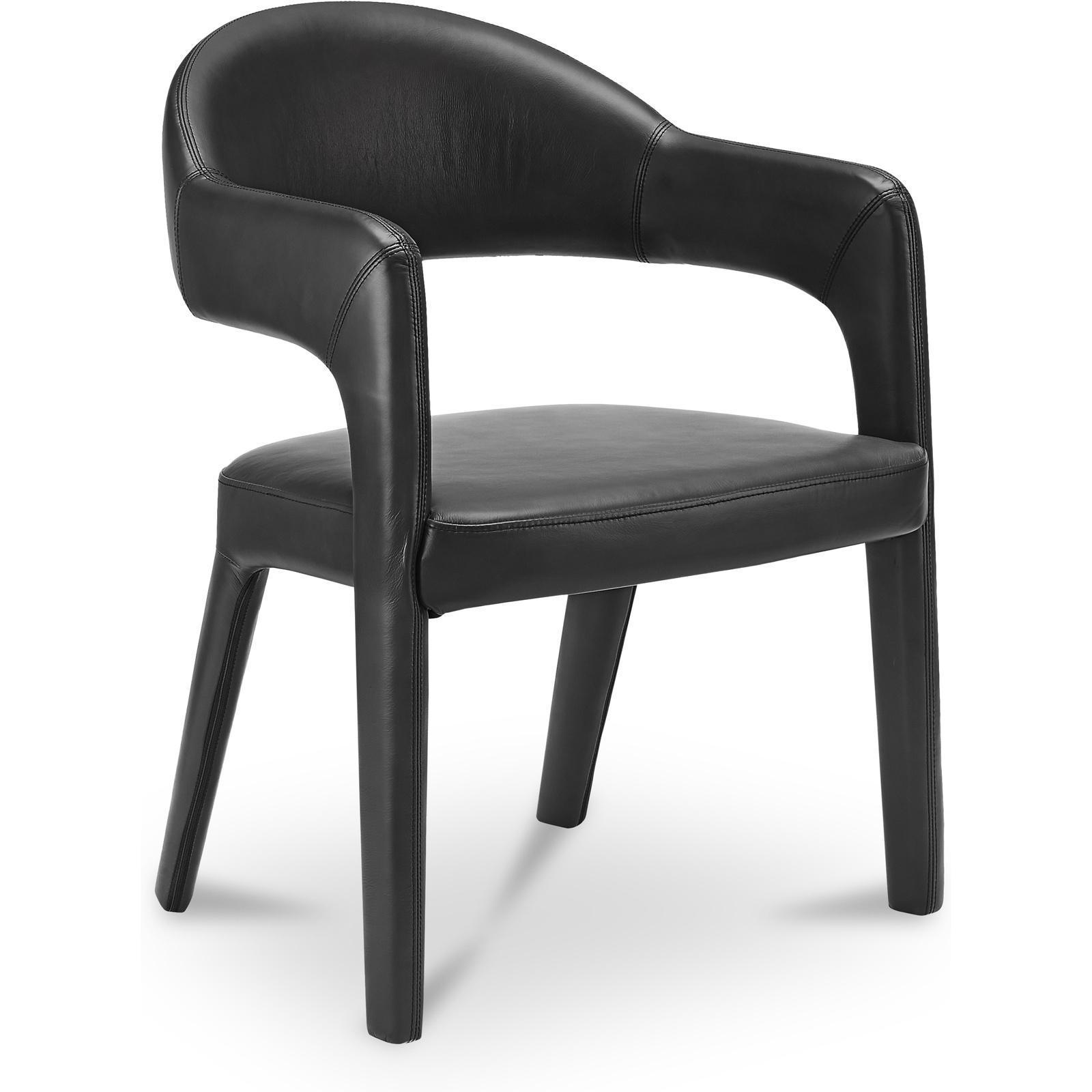 Martens Dining Chair Black Leather 3 Martens Dining Chair Black Leather - Image 3