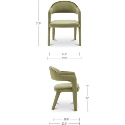 Martens Dining Chair Green Velvet YM-1009-27 YM 1009 27 70 dim