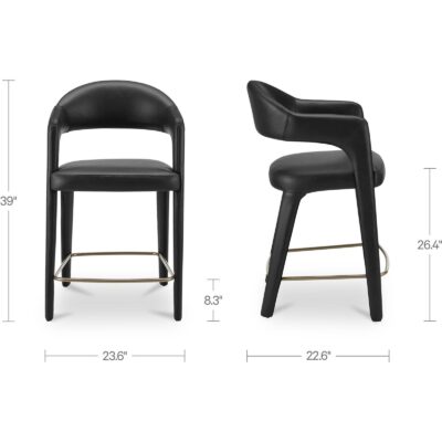 Martens Counter Stool Black Leather 5 Martens Counter Stool Black Leather YM-1010-02 YM 1010 02 70 dim