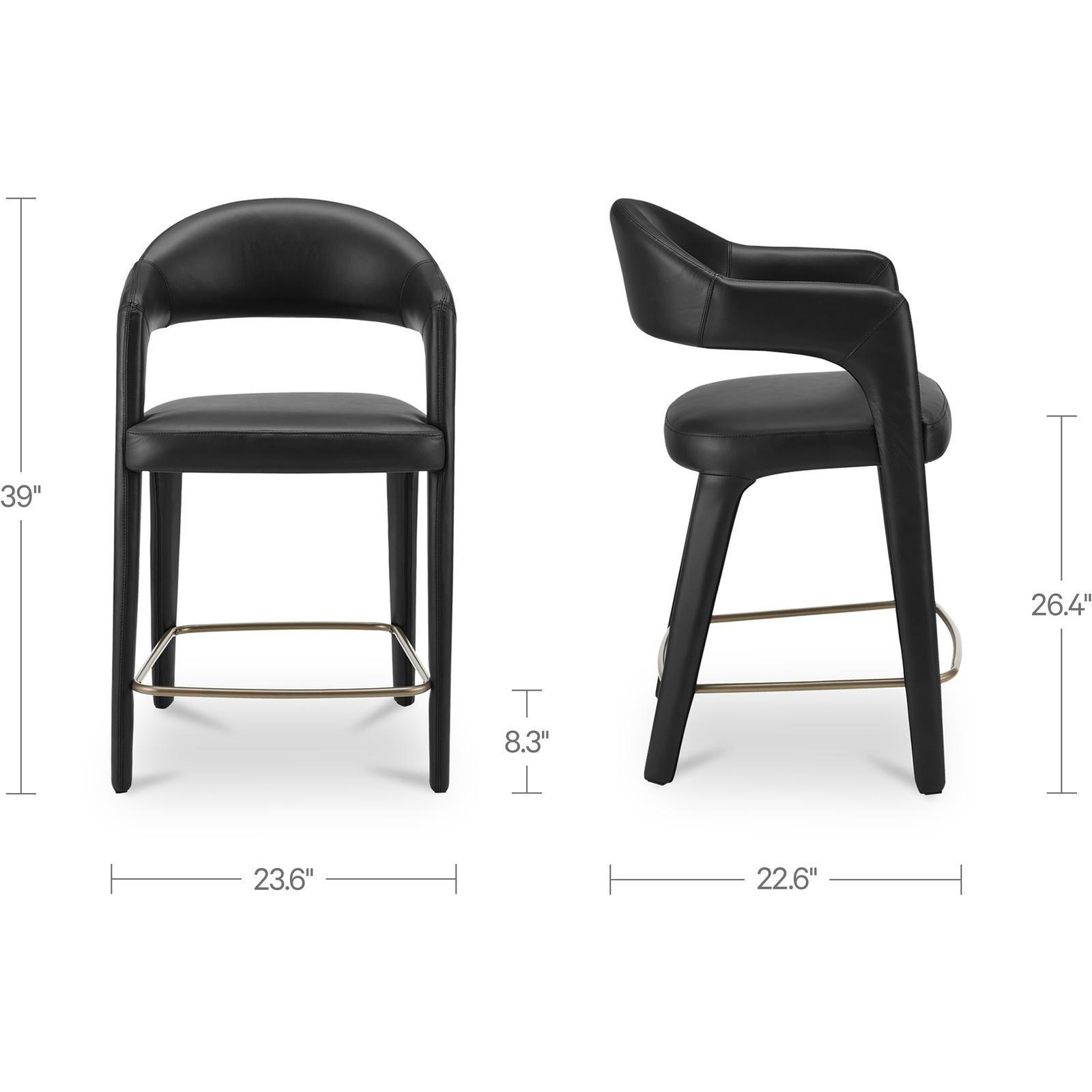 Martens Counter Stool Black Leather 3 Martens Counter Stool Black Leather - Image 3
