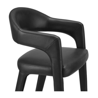 Martens Counter Stool Black Leather 14 Martens Counter Stool Black Leather YM-1010-02 YM 1010 02 Martens closeup shadsilo