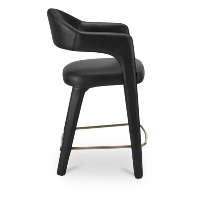 Martens Counter Stool Black Leather 12 Martens Counter Stool Black Leather YM-1010-02 YM 1010 02 Martens side right shadsilo