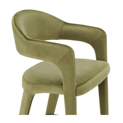 Martens Counter Stool Green Velvet 14 Martens Counter Stool Green Velvet YM-1010-27 YM 1010 27 Martens closeup shadsilo