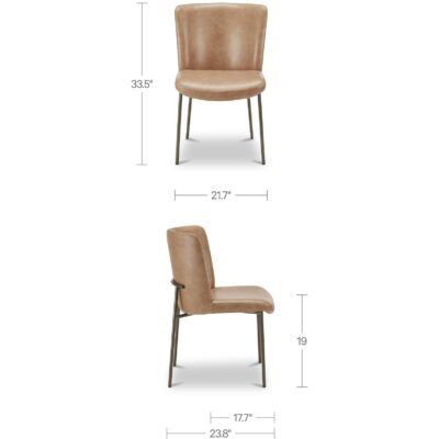 Early Dining Chair Tan Leather-Set Of Two 5 Early Dining Chair Tan Leather-Set Of Two YM-1012-03 YM 1012 03 70 dim