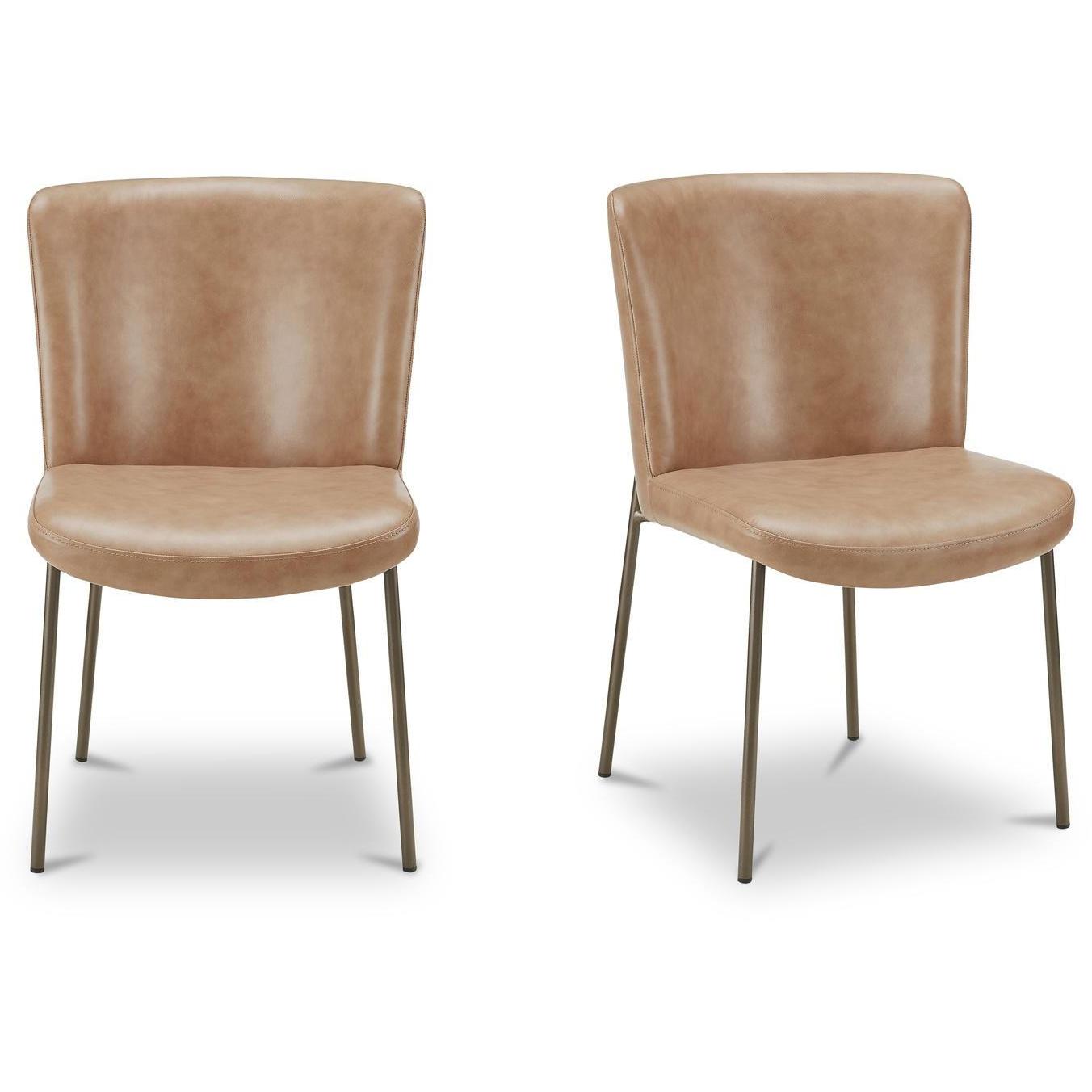 Early Dining Chair Tan Leather-Set Of Two 1 Early Dining Chair Tan Leather-Set Of Two