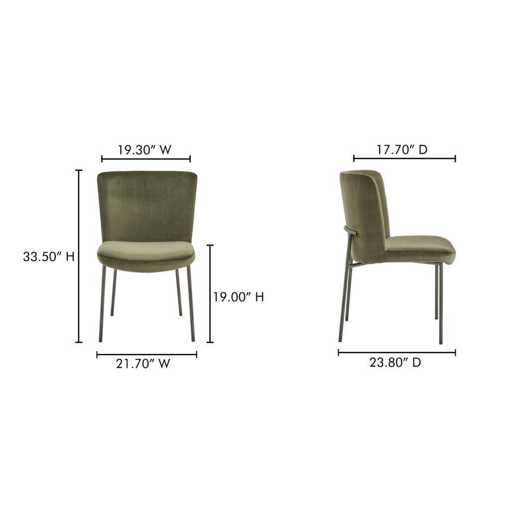 Early Dining Chair Faux Green Mohair - Set Of Two - Image 8