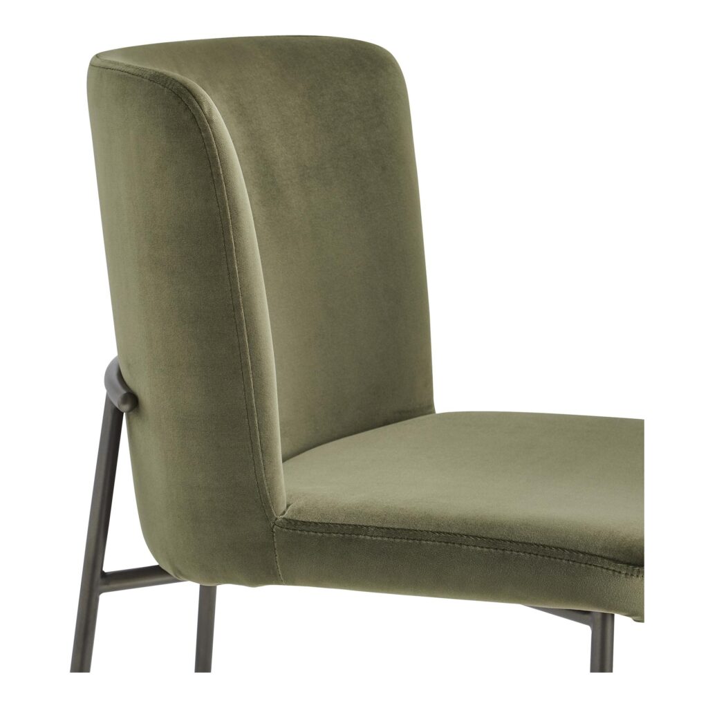 Early Dining Chair Faux Green Mohair - Set Of Two - Image 5