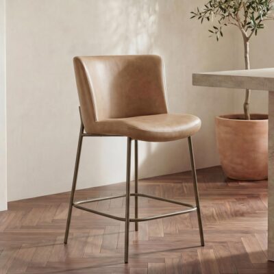 Early Counter Stool Tan Leather YM-1013-03 YM 1013 03 10