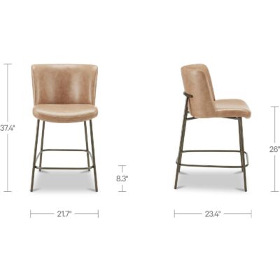 Early Counter Stool Tan Leather YM-1013-03 YM 1013 03 70 dim