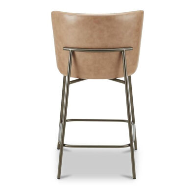 Early Counter Stool Tan Leather YM-1013-03 YM 1013 03 Early back shadsilo