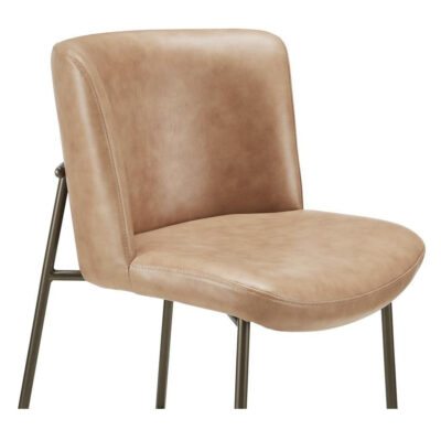Early Counter Stool Tan Leather YM-1013-03 YM 1013 03 Early closeup shadsilo