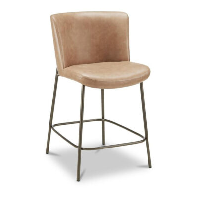 Early Counter Stool Tan Leather YM-1013-03 YM 1013 03 Early diagR shadsilo