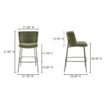 Early Bar Stool Faux Green Mohair YM-1014-27 YM 1014 27 70
