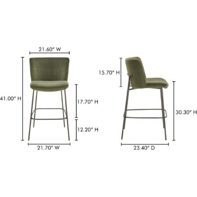 Early Bar Stool Faux Green Mohair 15 Early Bar Stool Faux Green Mohair YM-1014-27 YM 1014 27 70