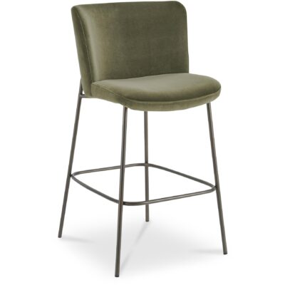 Early Bar Stool Faux Green Mohair