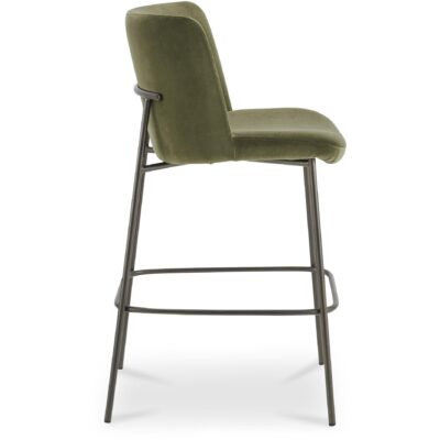 Early Bar Stool Faux Green Mohair 10 Early Bar Stool Faux Green Mohair YM-1014-27 YM 1014 27 Early side right shadsilo