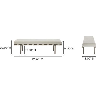 Carson Dining Bench Beige 13 Carson Dining Bench Beige YM-1016-34 YM 1016 34 70